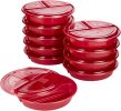 Meal Prep Containers Set Microwave Dishwasher-Safe Round Food Organizers with Labeled Compartments BPA-Free Food Storage Set with Snap Shut Lids Porti