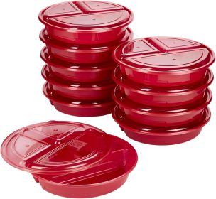 Meal Prep Containers Set Microwave Dishwasher-Safe Round Food Organizers with Labeled Compartments BPA-Free Food Storage Set with Snap Shut Lids Porti