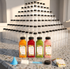 [150 Pack] 12 oz Clear Square Plastic Juice Bottles with Black Tamper Evident Caps, Funnel