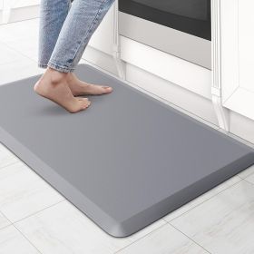Kitchen Mat Cushioned Anti Fatigue Rug 17.3"x28" Waterproof Non Slip Standing Desk Mat Comfort Floor Mats for Kitchen House Sink Office (Grey)