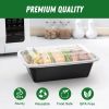 50 Pack (100-Piece) 32 oz Meal Prep Containers Reusable with Lids, Sturdy Leakproof Food Safe, Microwave, Freezer, Dishwasher Safe Prep Containers