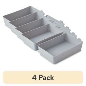 (4 pack) Flexible Drawer Storage Organizers, Gray, 2 Pack