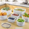 4 PCS Fruit Storage Containers for Fridge with Removable