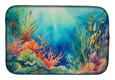 Seaweed Dish Drying Mat Absorbent Dish Drying Mat Pad for Kitchen Counter Dish Drainer Mat for Countertop, 14 x 21", Multicolor