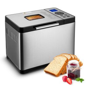 Bread Maker, 19-in-1 2LB Dough Machine, Nonstick Ceramic Pan Automatic Breadmaker with Gluten Free Setting, Whole Wheat Bread Making, Digital (Default: Default)