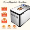 Bread Maker, 19-in-1 2LB Dough Machine, Nonstick Ceramic Pan Automatic Breadmaker with Gluten Free Setting, Whole Wheat Bread Making, Digital