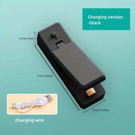 ga1pc Mini Household Portable Sealing Machine, Hand Pressure, Heat Sealing Machine, Food, Snacks, Plastic Bag Sealing Machine (Battery Not Included (Color: Random Color, Style: Rechargeable - Black)