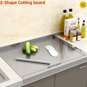 Stainless Steel Cutting Board for Kitchen - Large 304 Chopping Boards, Suitable for Meat Vegetables Bread and Baking,Kitchen Accessories, (size: Z-Shape 40cm*60cm)