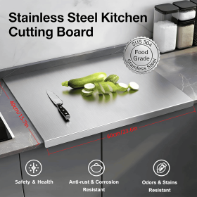 Stainless Steel Cutting Board for Kitchen - Large 304 Chopping Boards, Suitable for Meat Vegetables Bread and Baking,Kitchen Accessories, (size: 40CM*60CM)